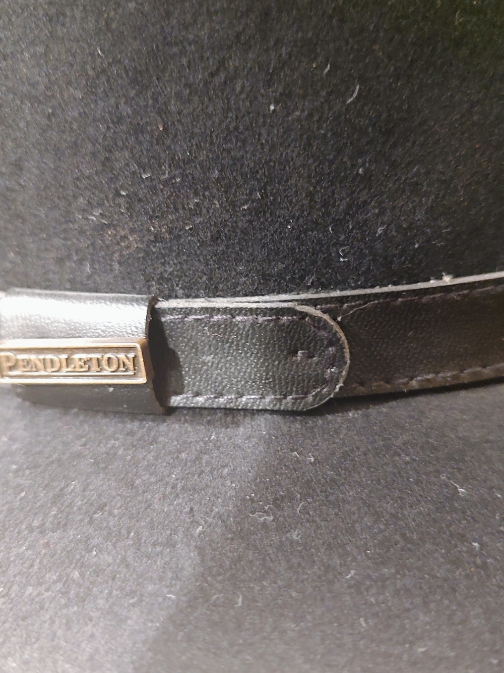 Pendleton Black 100% wool Fedora/Outback with Branded Leather Band - Picture 3 of 8